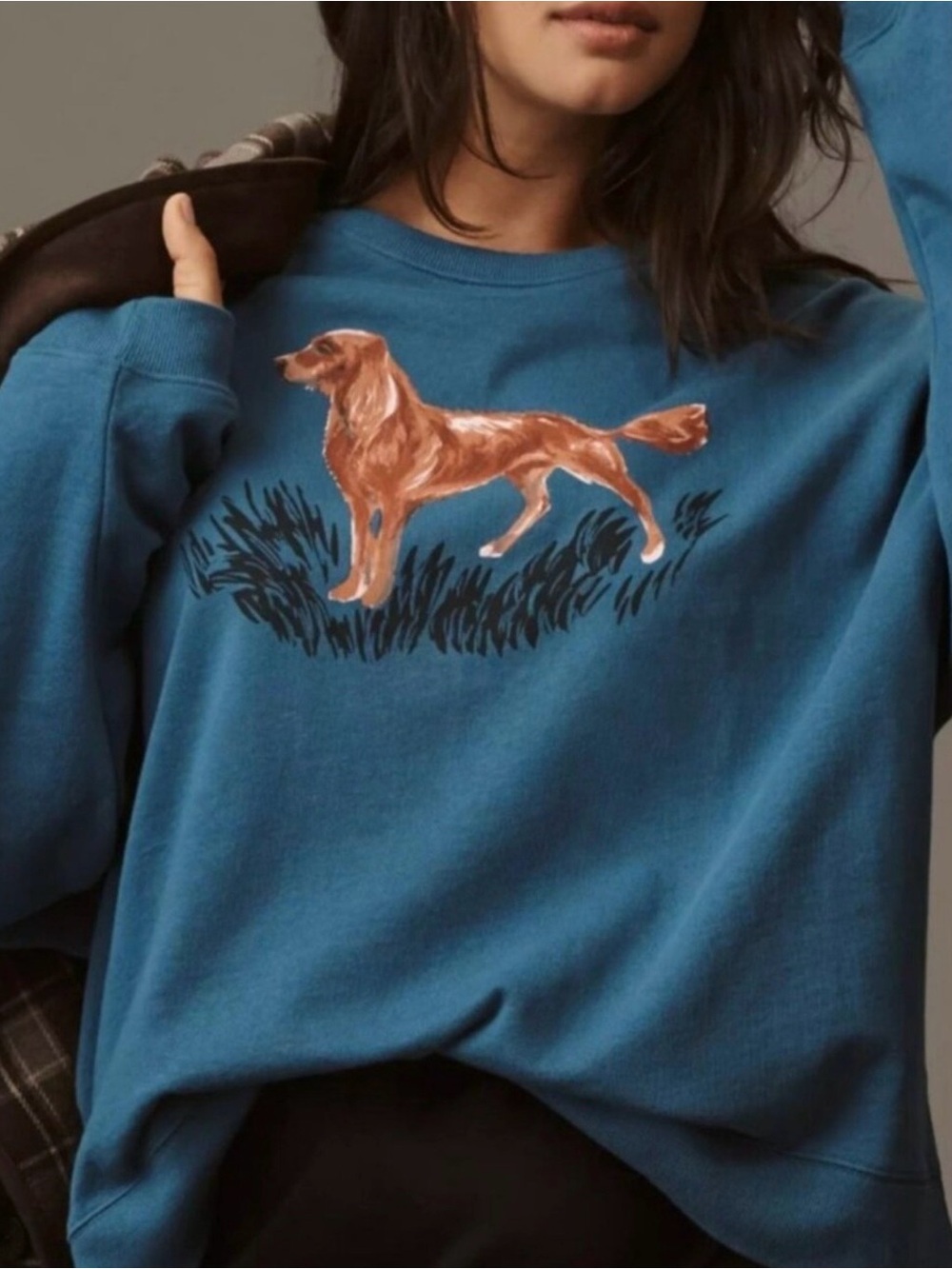 Anthropologie Maeve Golden Retriever Dog Sweatshirt XL